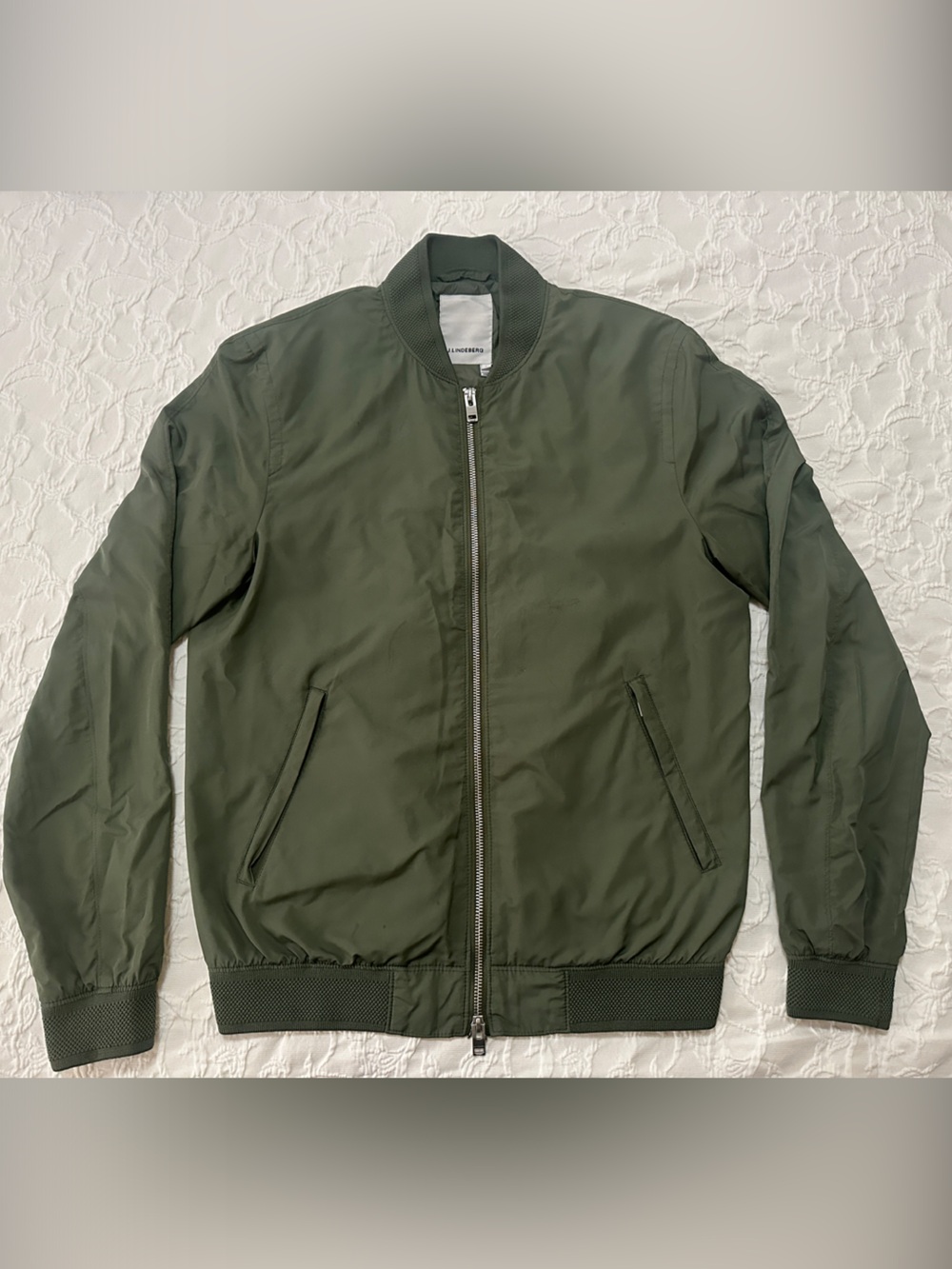 J.Lindeberg Olive Green Bomber Jacket